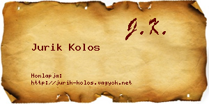 Jurik Kolos névjegykártya